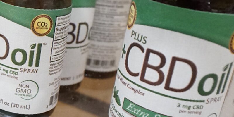 CBD oil on the shelf